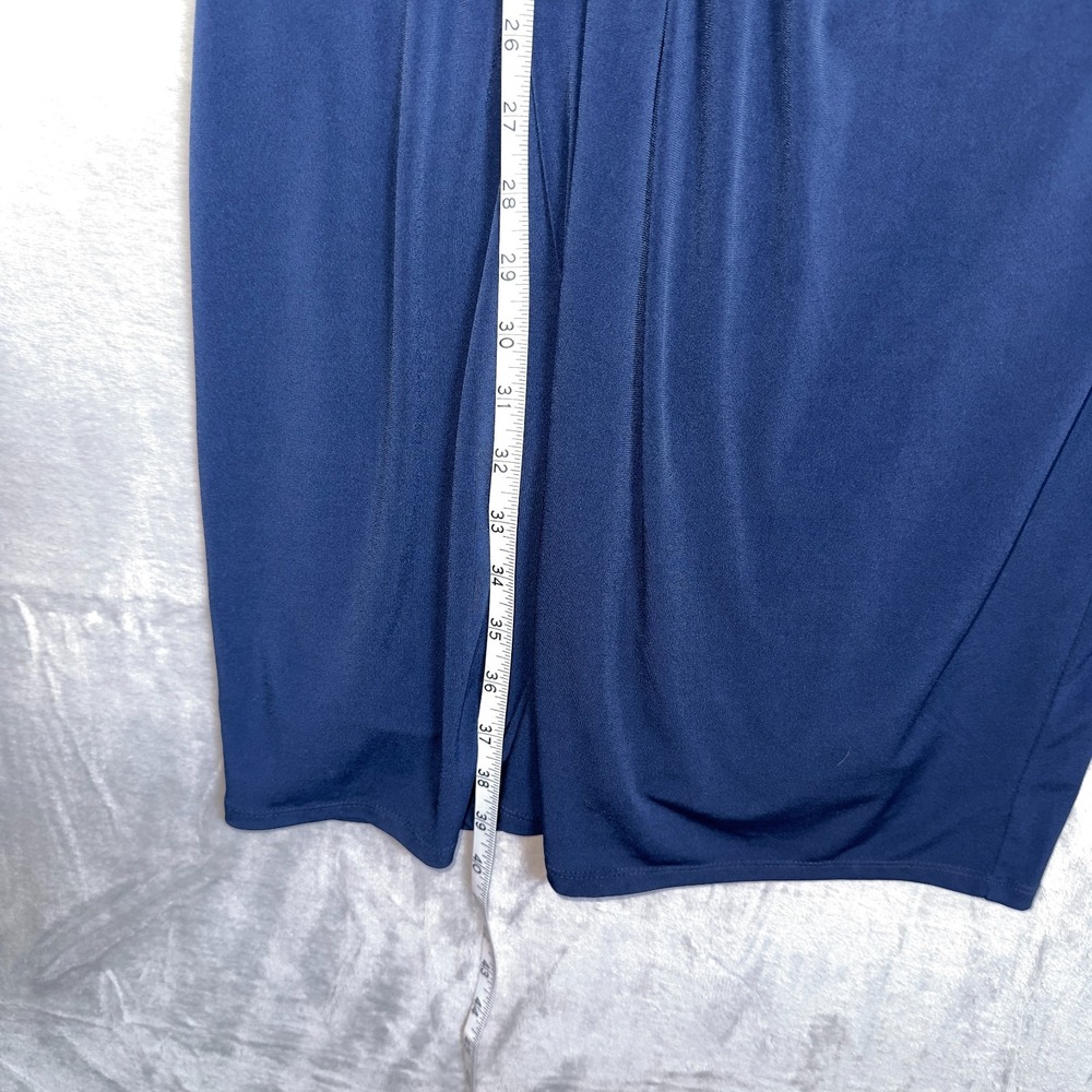 Vince Camuto Twist Knot Jersey Dress 10 Navy Blue Lined Ruched Back NWT! - Picture 10 of 13